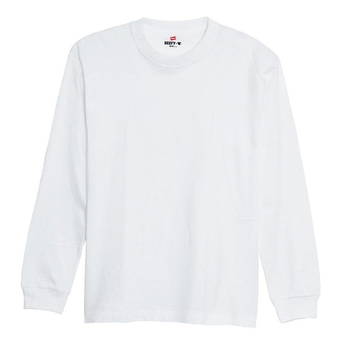 Hanes Beefy Heavyweight L/S Tee White